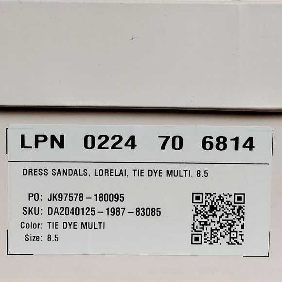 NIB JUSTFAB LORELAI PASTEL TIE DYE BLOCK HEELED SANDAL (8.5 & 9) - Picture 9 of 10